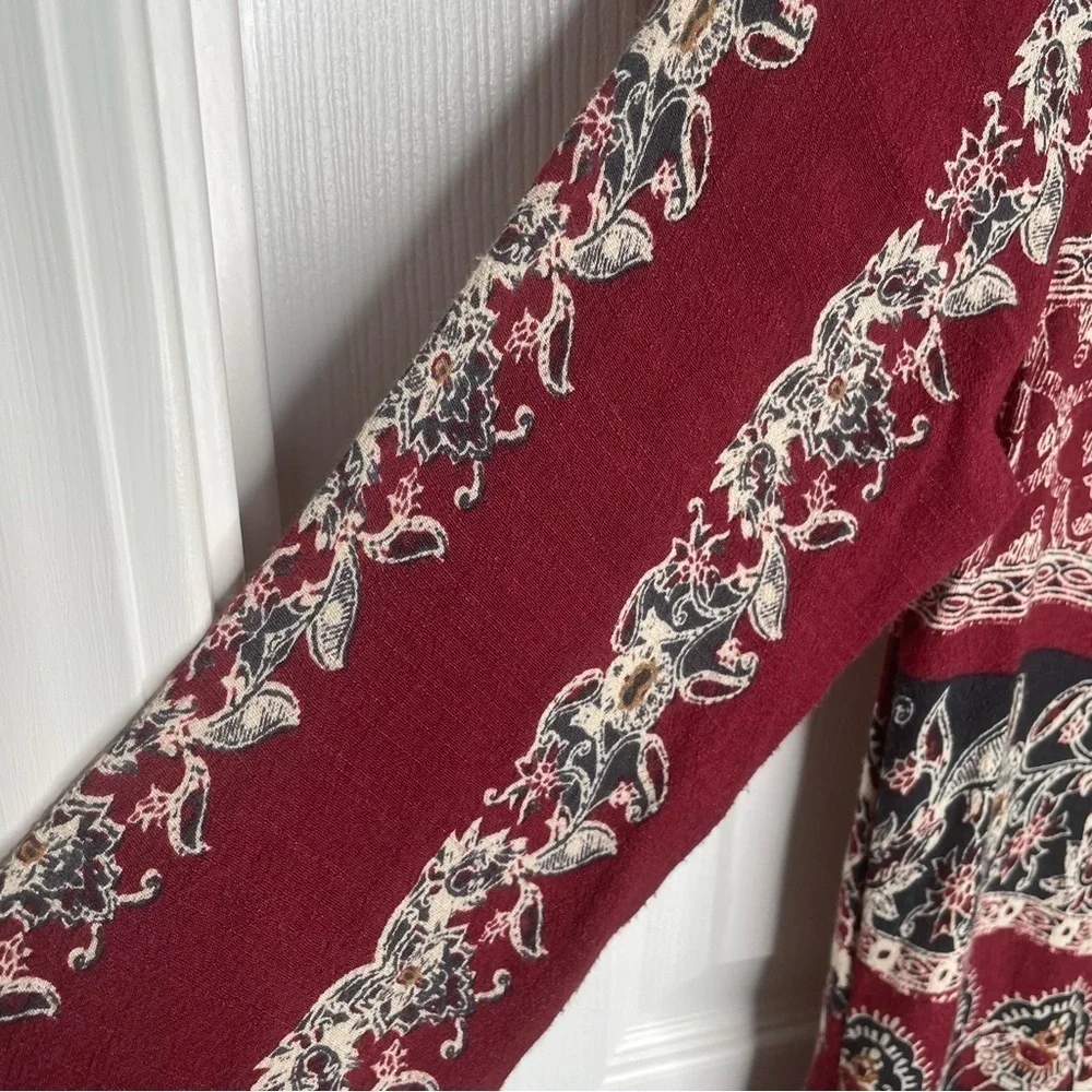 Free People Smooth Talker Tunic in Burgundy/Red S